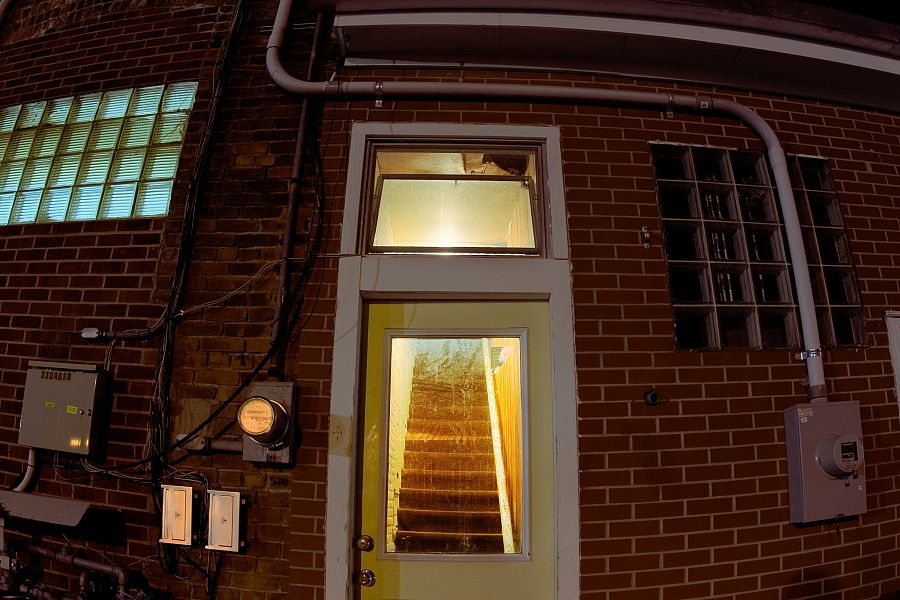upstairs